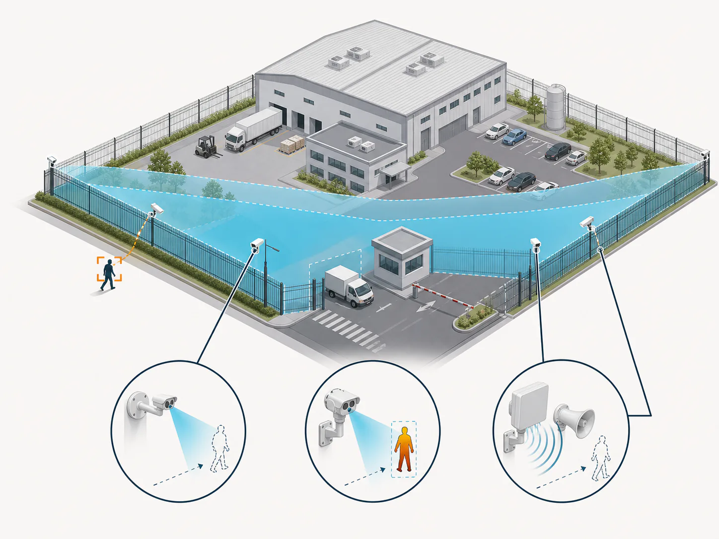 Cobertura perimetral y videointeligencia en una planta industrial