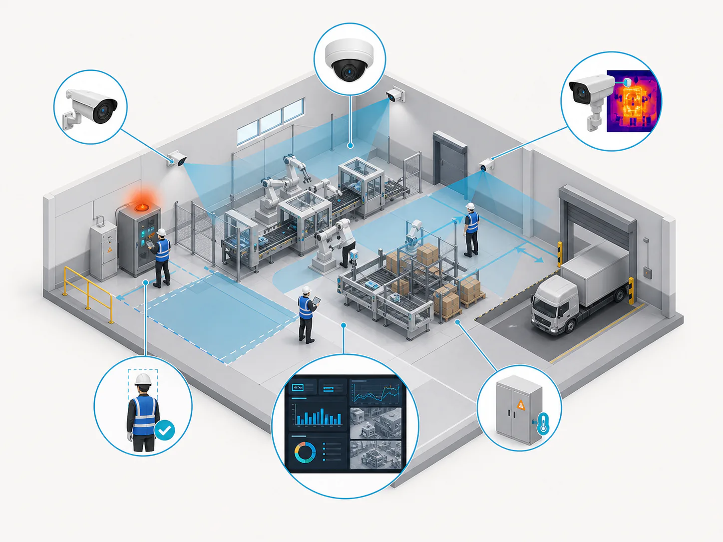 Arquitectura ilustrativa de seguridad para una planta de manufactura